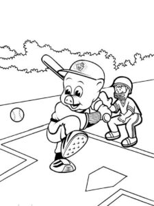 Piggly Wiggly baseball player coloring page