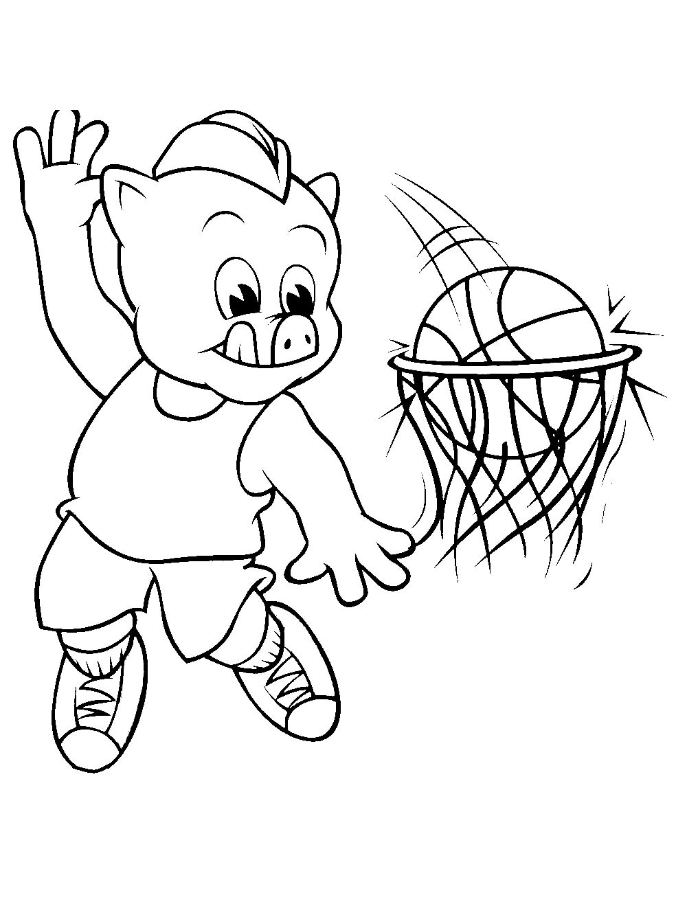 Piggly Wiggly basketball player coloring page