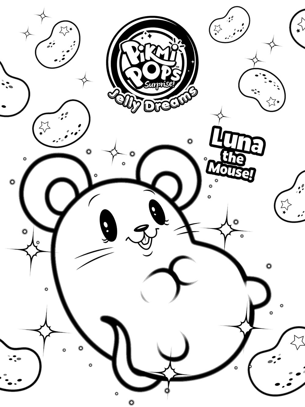 Luna the Mouse Pikmi Pops coloring page