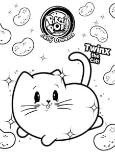Twinx the Cat Pikmi Pops coloring page