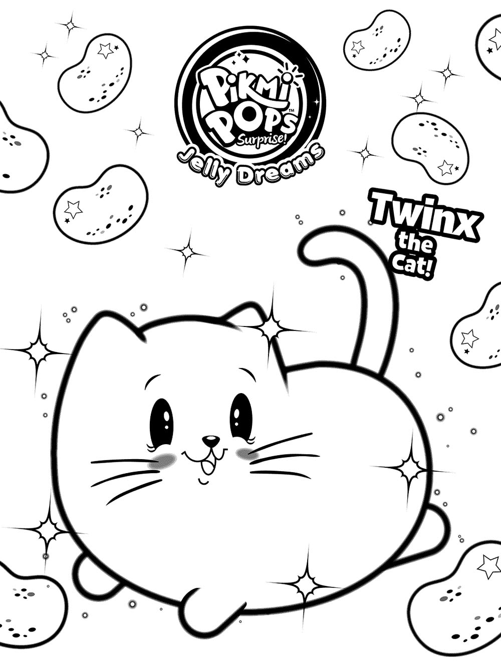 Twinx the Cat Pikmi Pops coloring page