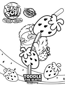 Toddle the Sloth Pikmi Pops coloring page