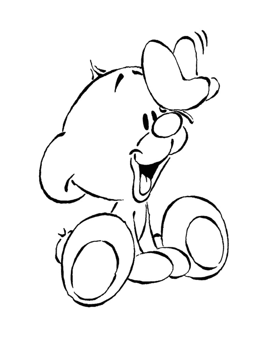 Pimboli with a butterfly on the nose coloring page