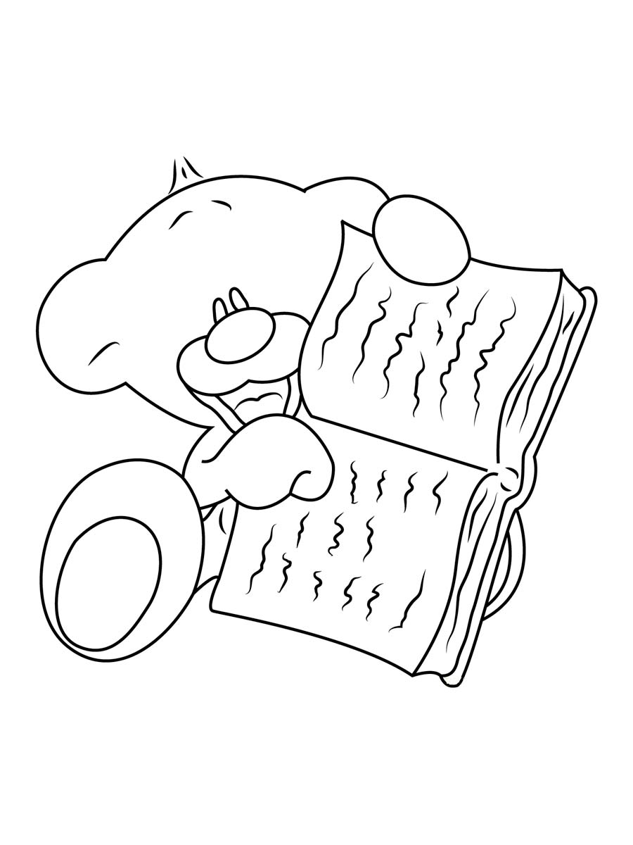Pimboli shows the book coloring page