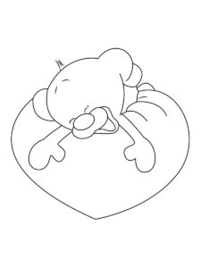 Pimboli hugs the heart coloring page