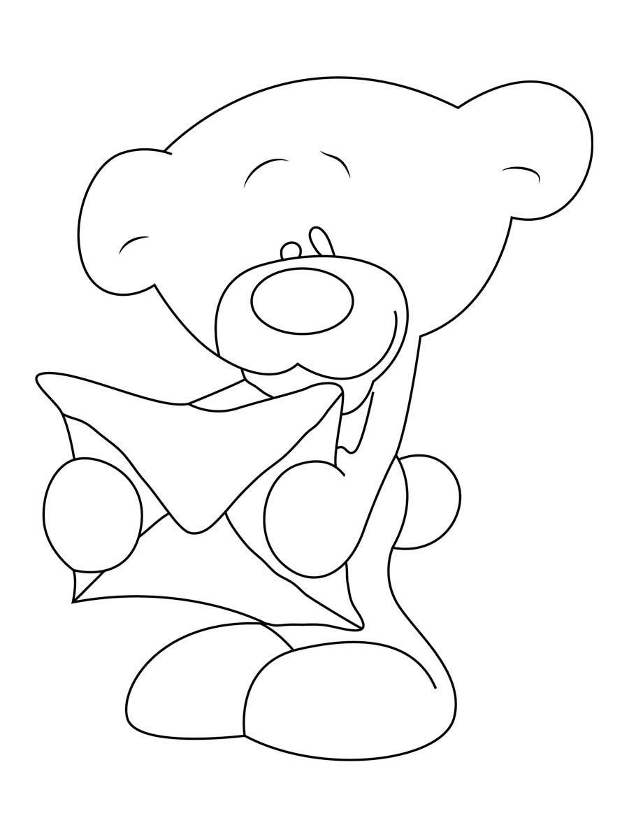 Pimboli holds an envelope coloring page