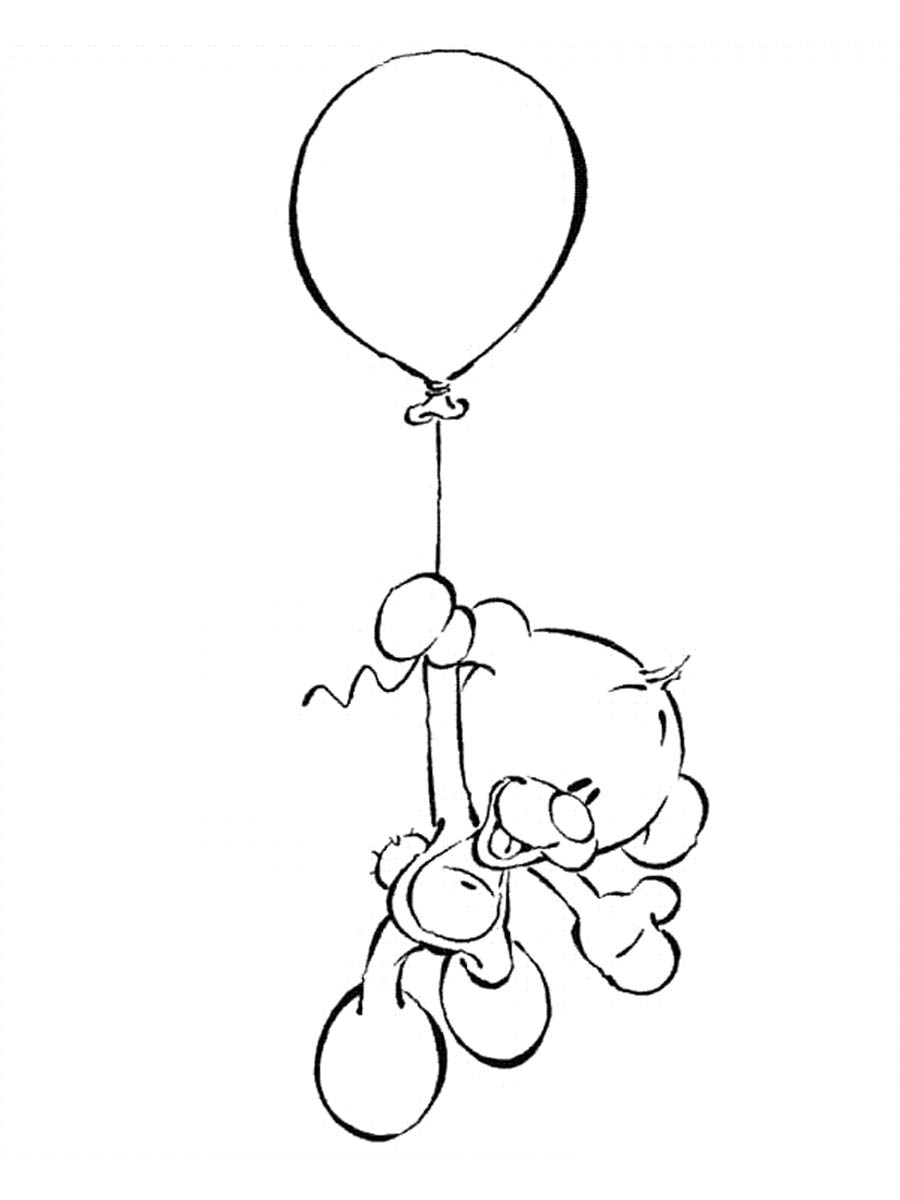 Pimboli on a balloon coloring page