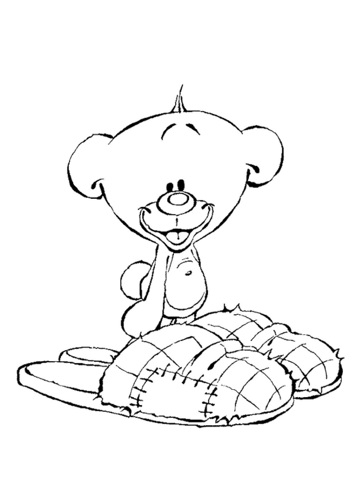 Pimboli in slippers coloring page