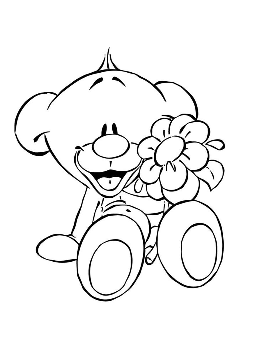Pimboli with flower coloring page