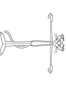 Pink Panther spread his arms coloring page