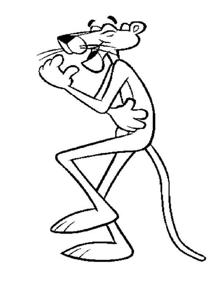 Pink Panther laughs coloring page
