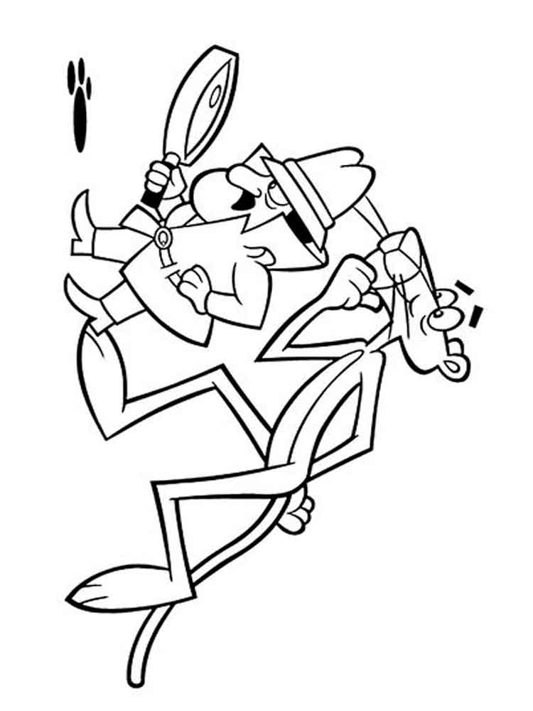 Pink Panther and the detective coloring page