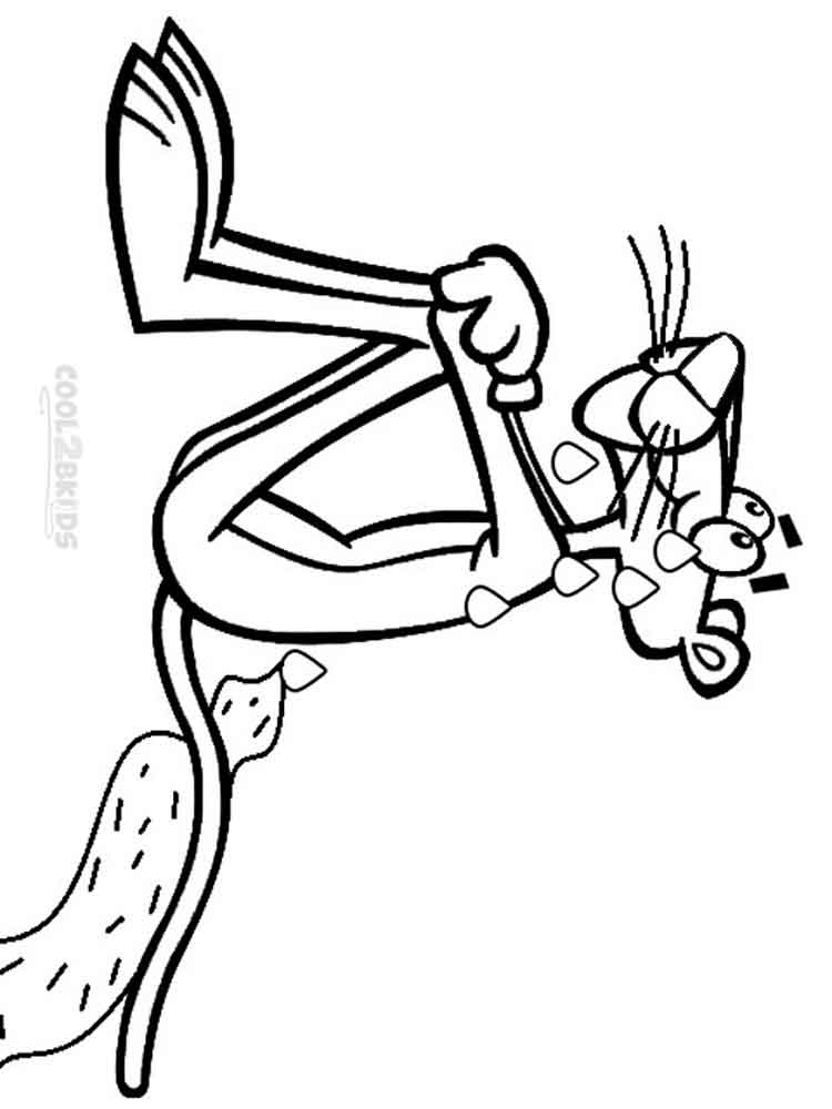 Pink Panther is crying coloring page