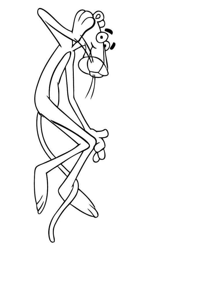 Pink Panther is lying down coloring page