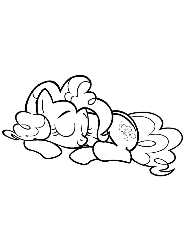 Pinkie Pie is sleeping coloring page