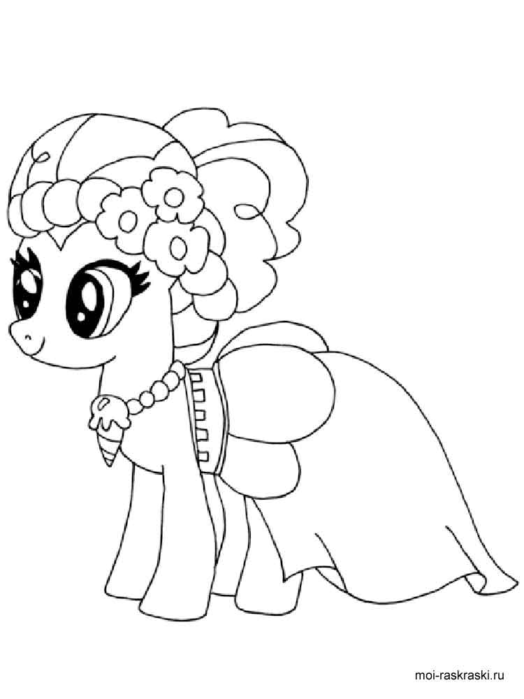 Pinkie Pie in outfit coloring page