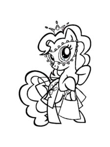 Pinkie Pie in a mask coloring page