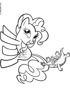 Crocodile bites Pinkie Pie coloring page