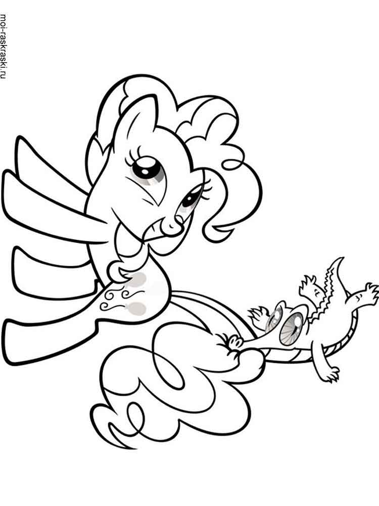 Crocodile bites Pinkie Pie coloring page