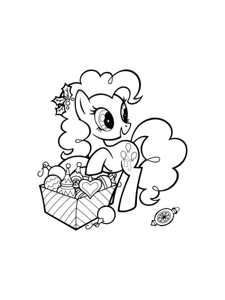 Pinkie Pie Gets Out the Christmas Balls coloring page