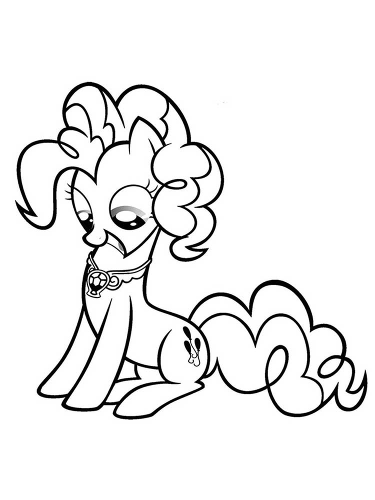 Pinkie Pie put on a necklace coloring page