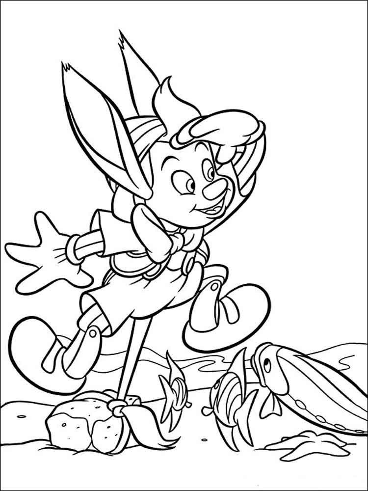 Eared Pinocchio coloring page