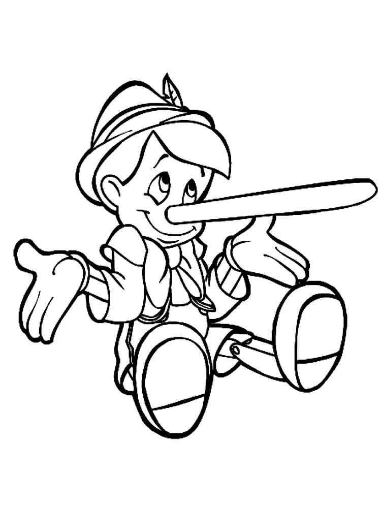 Cute Pinocchio coloring page