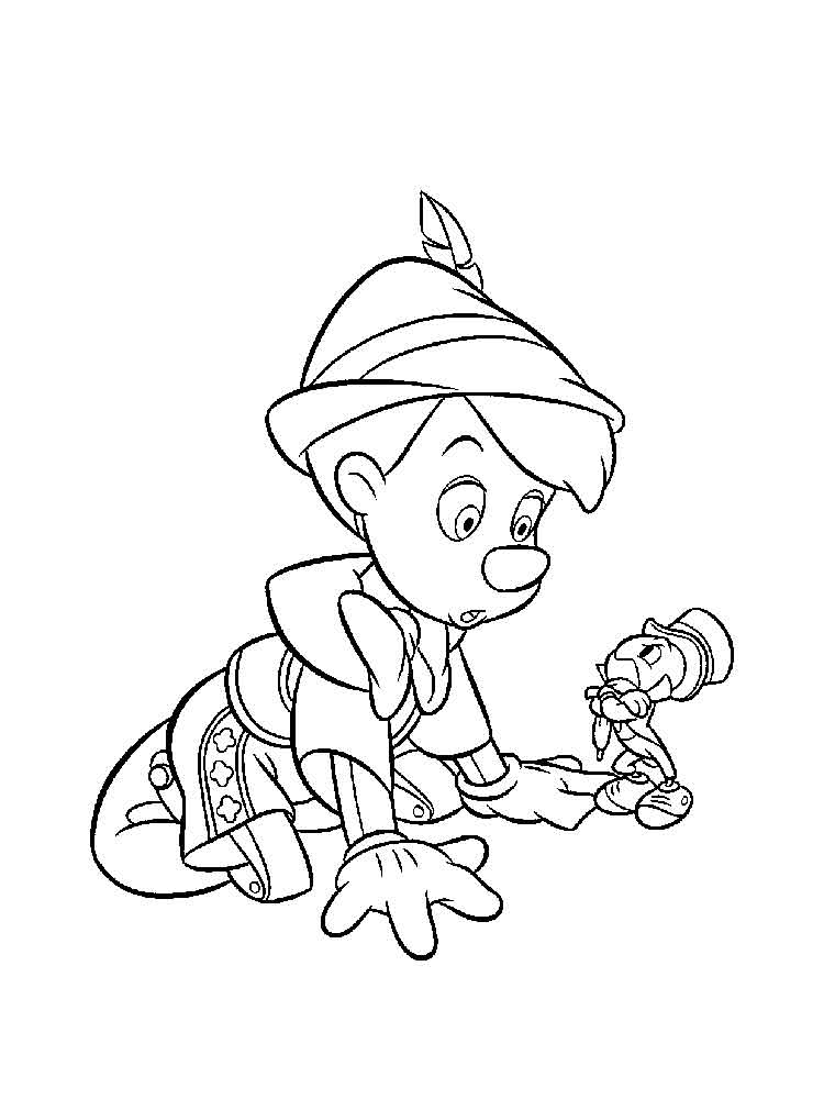 Pinocchio and Jiminy Cricket coloring page
