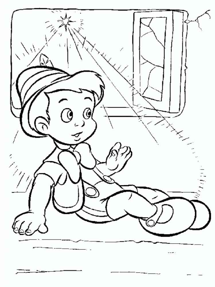 Pinocchio the boy coloring page