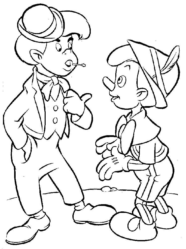 Pinocchio and Lampwick coloring page
