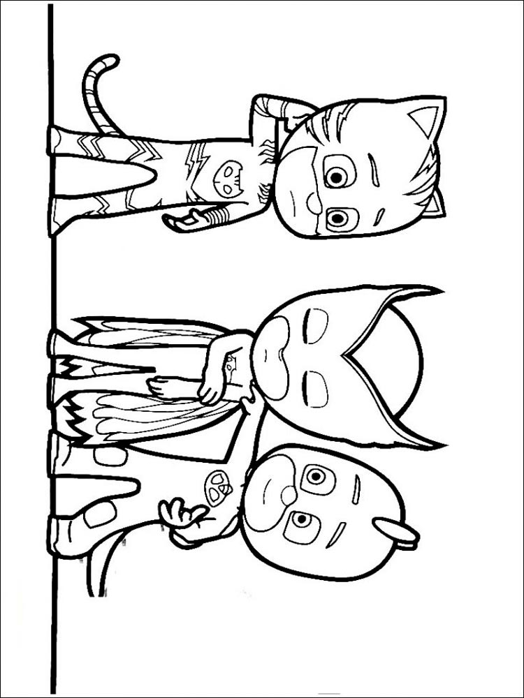 Sad PJ Masks coloring page