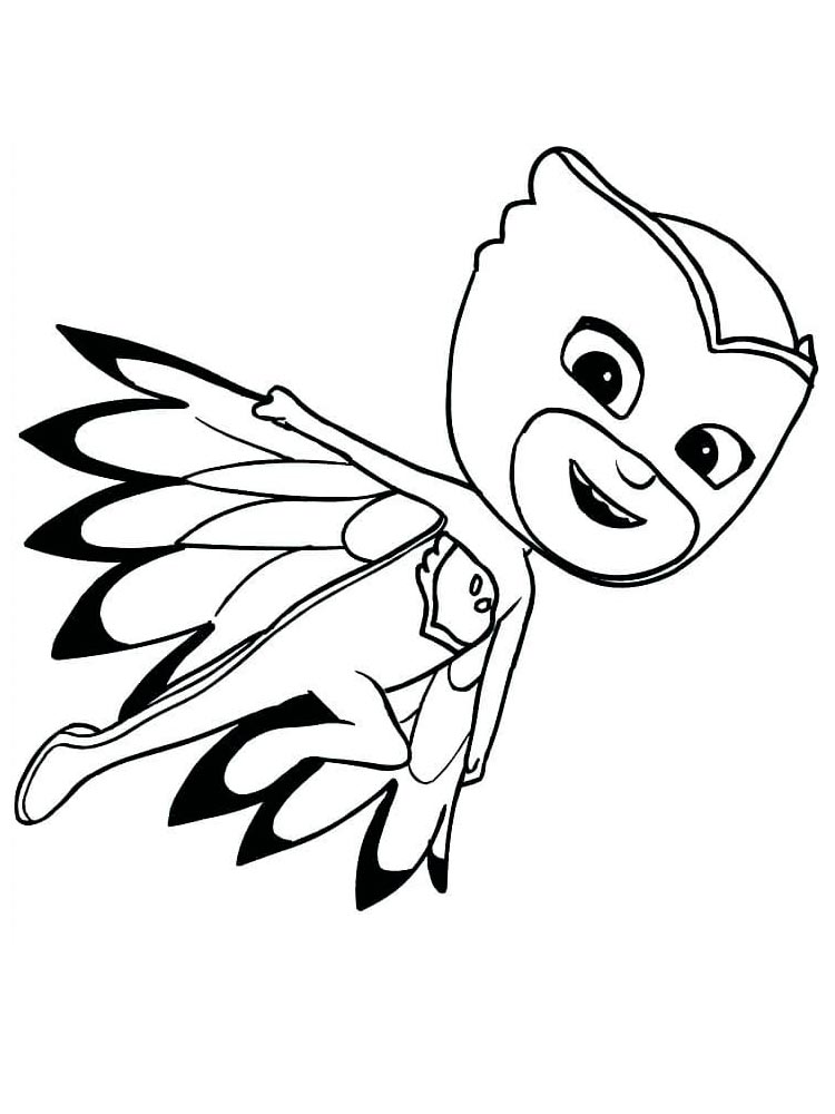 Owlette is flying coloring page