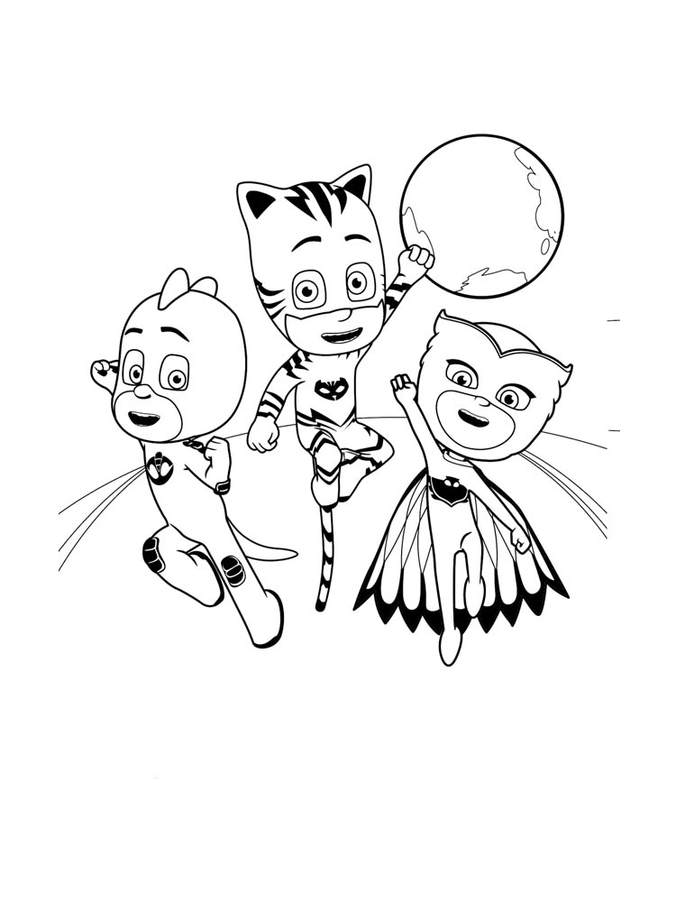 Friendly PJ Masks coloring page
