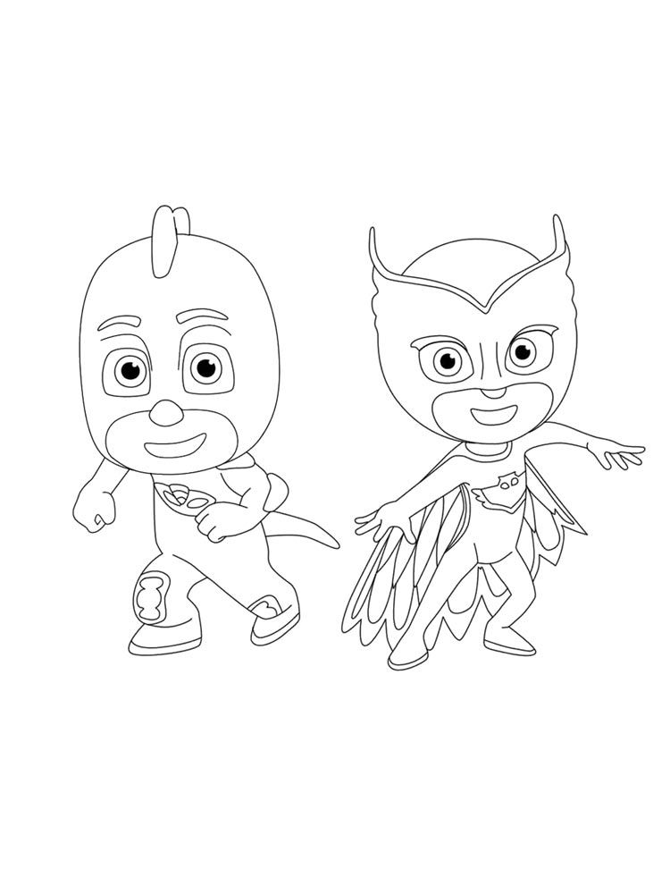 Gekko and Owlette coloring page