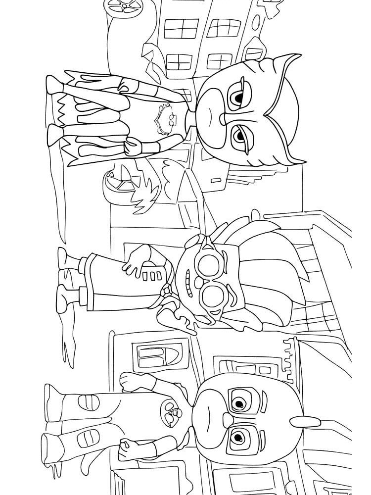 PJ Masks Characters coloring page