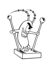 Plankton pulls the levers coloring page