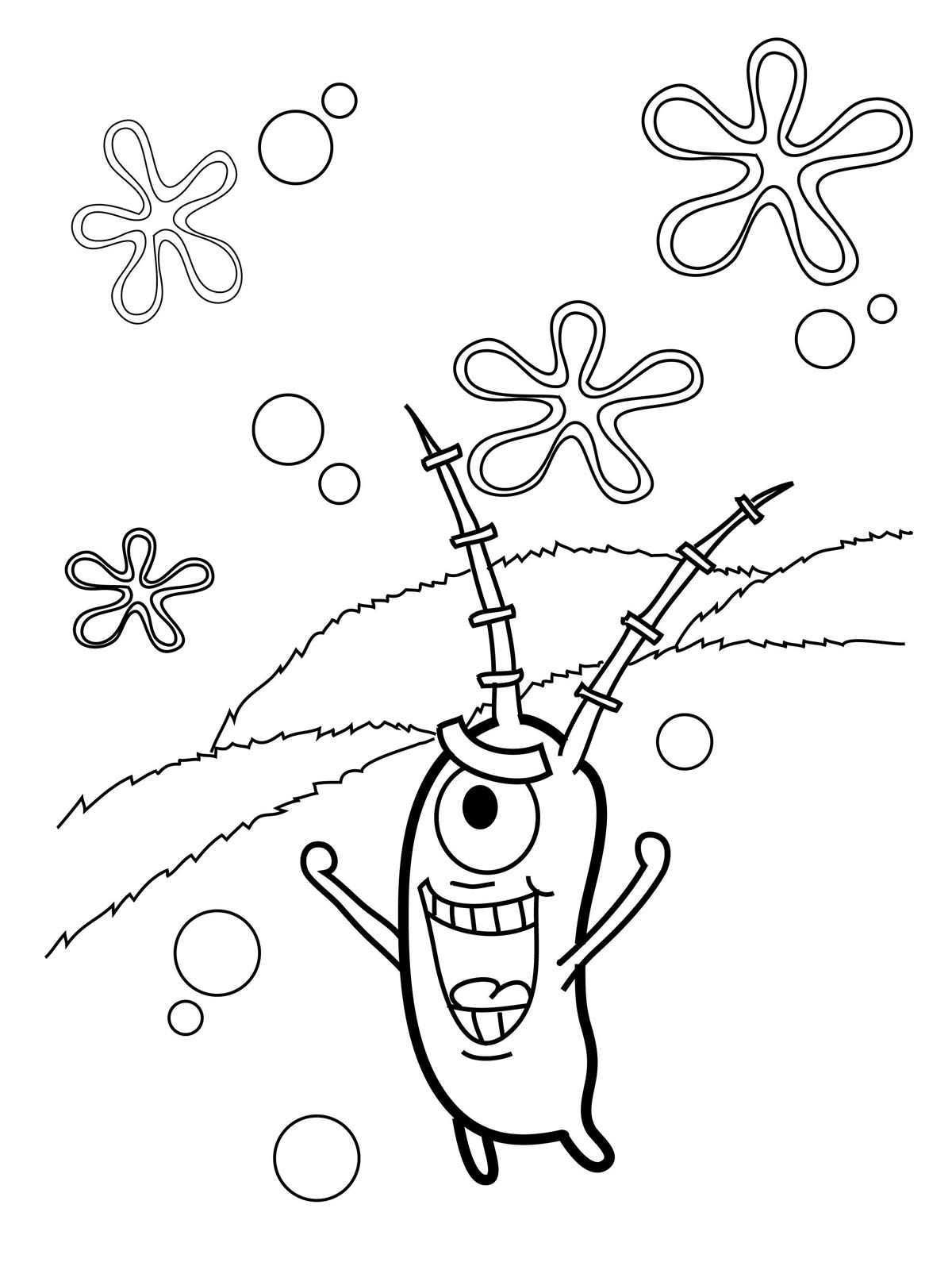 Plankton underwater coloring page