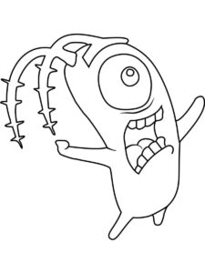 Plankton is scared coloring page