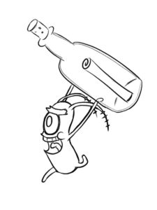 Plankton with a bottle coloring page
