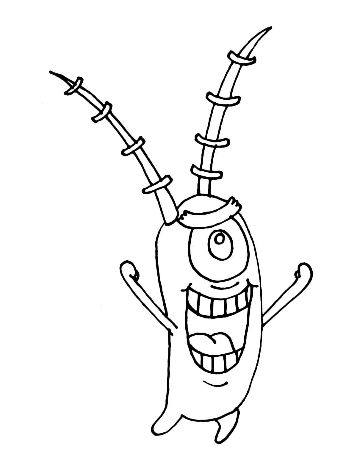 Plankton from SpongeBob coloring page