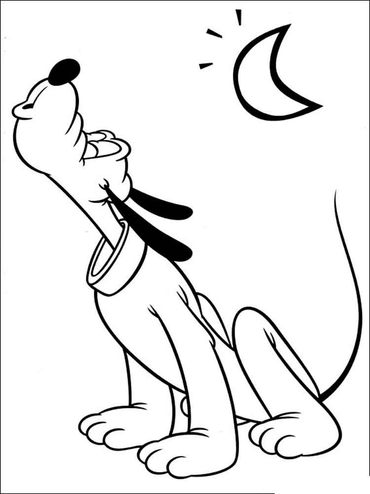 Pluto howls coloring page