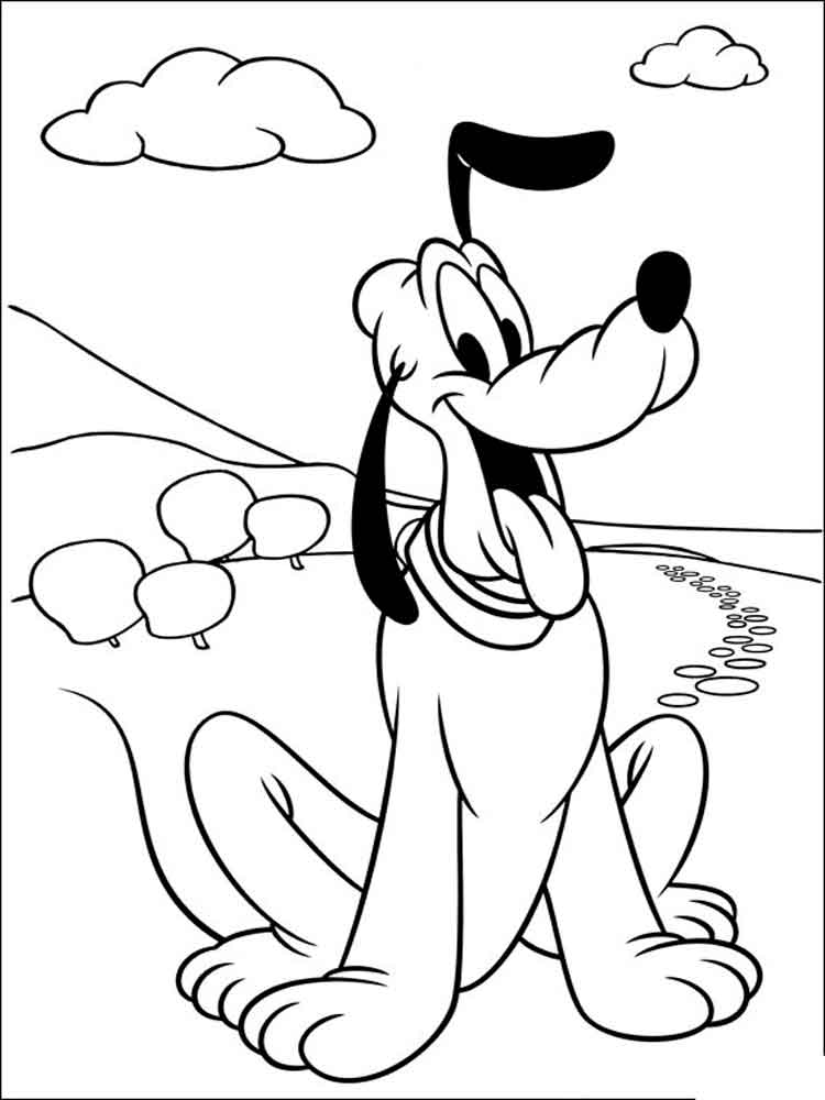 Happy Pluto coloring page