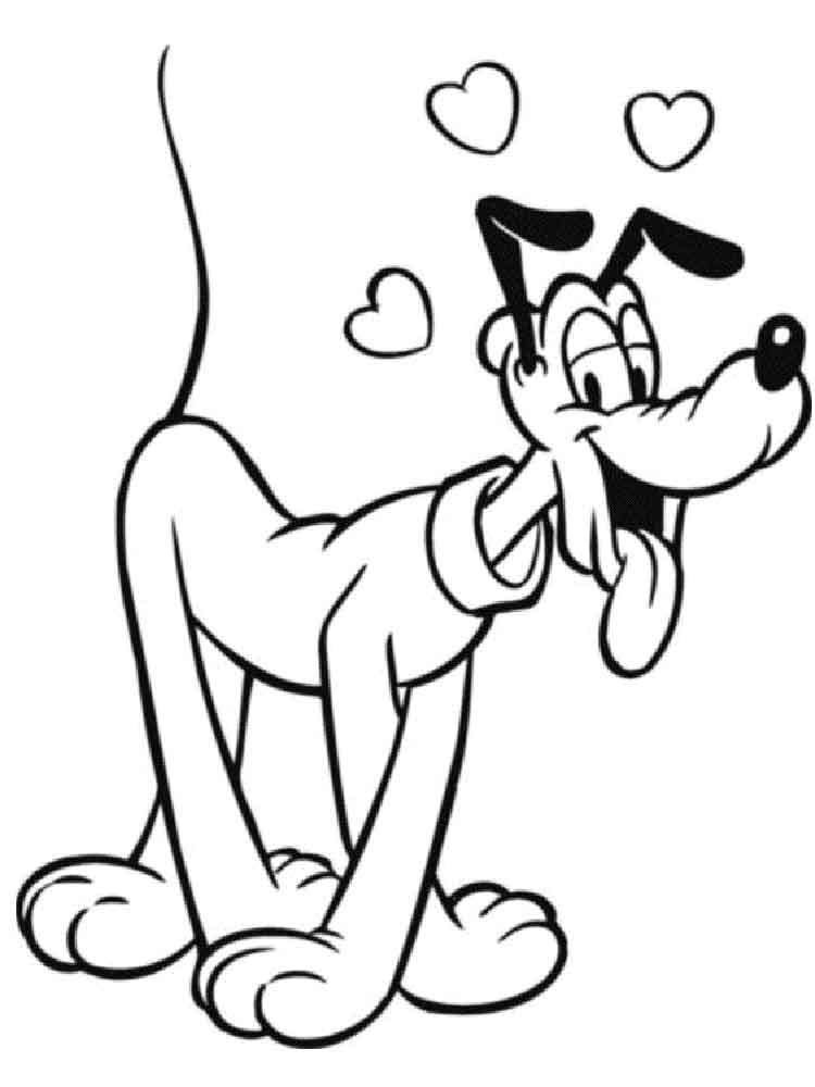 Pluto fell in love coloring page