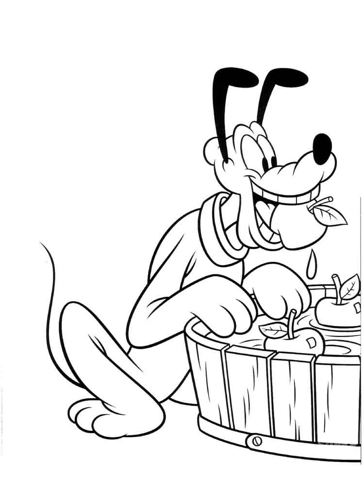 Pluto took the apple coloring page