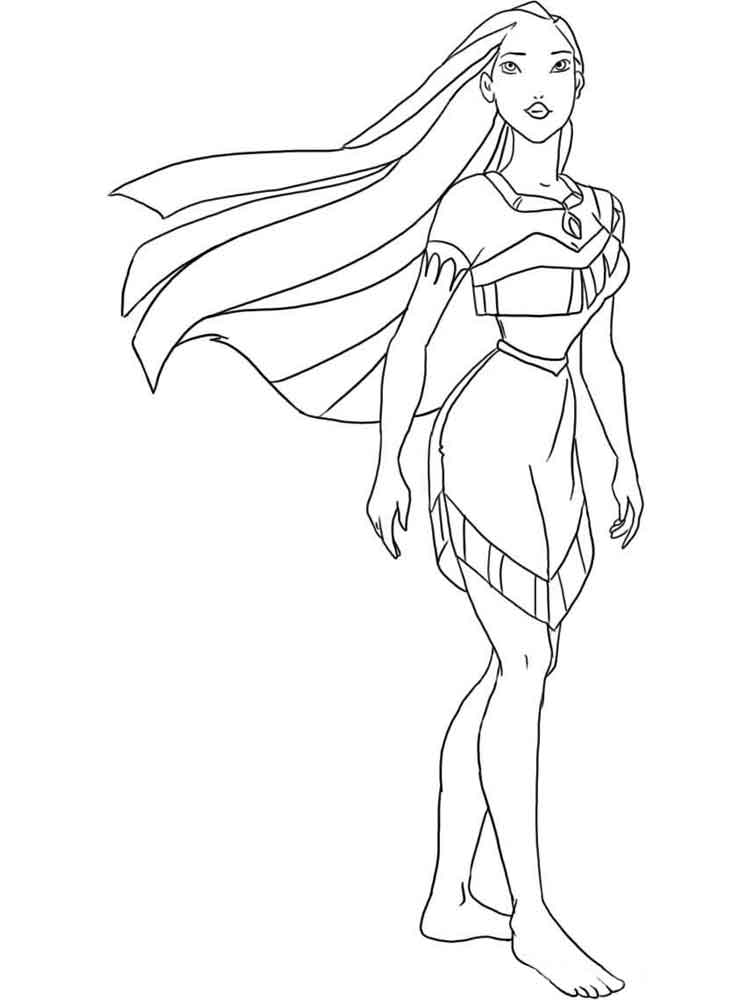 Pretty Pocahontas coloring page