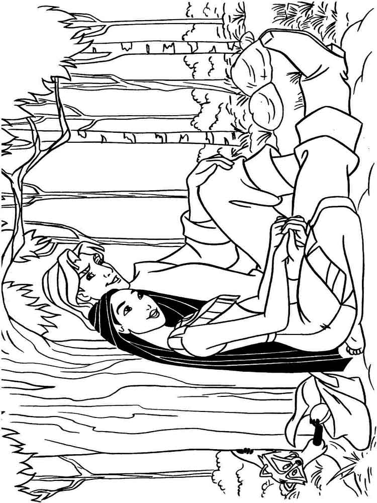 Pocahontas and John Smith coloring page