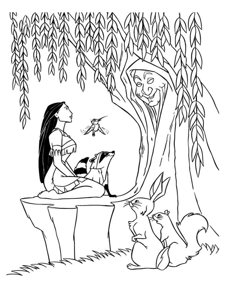 Pocahontas and Grandmother Willow coloring page