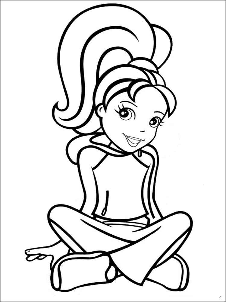 Polly Pocket is smiling coloring page