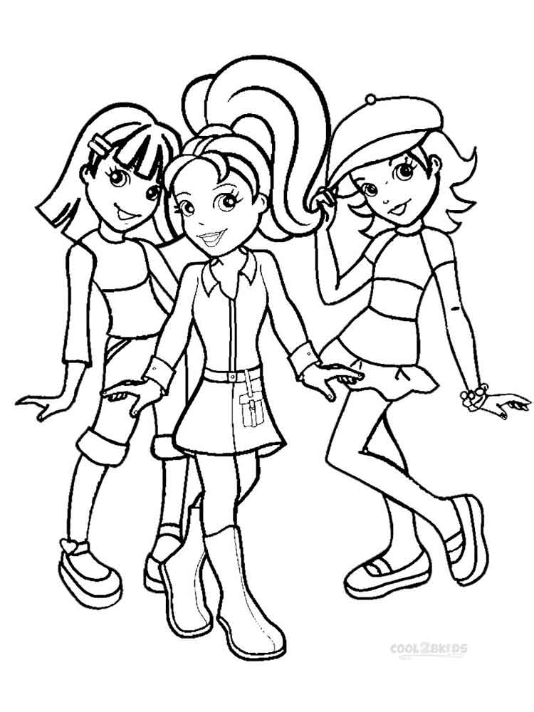 Polly Pocket and her friends coloring page