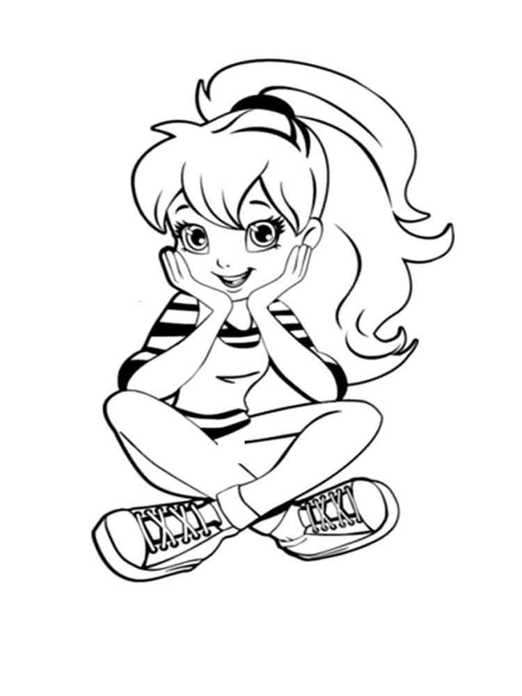 Cute Polly Pocket coloring page